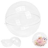 6 Inch Clear Plastic Fillable Ornaments Ball, Sphere Acrylic Dome Balls Big for Ornament Favor Crafts Crafting Kit Molding Arts Giant Mold Shells (Clear Color)