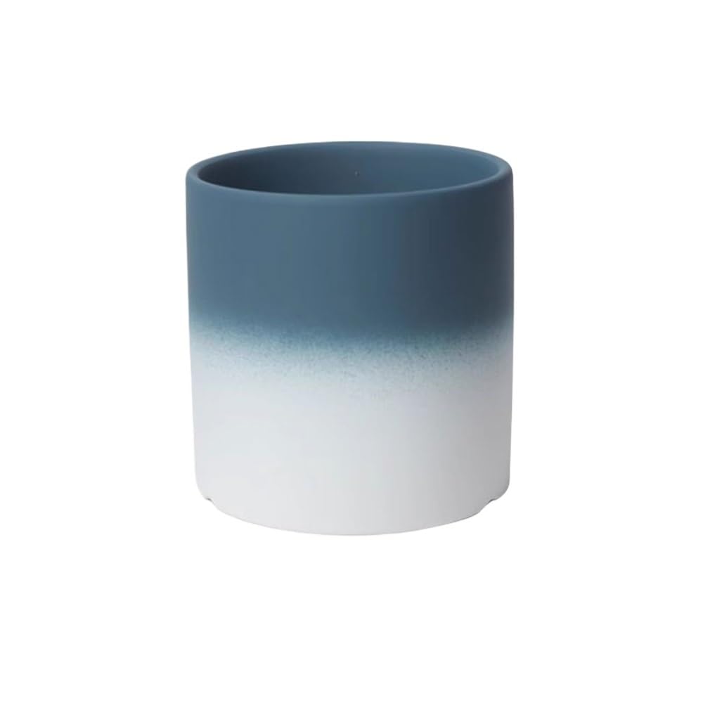 L8p2B5s7 Garden Pots Indoor Outdoor Gradient Colour Flower Pot Cylindrical Desktop Ceramic Planter(Blue)