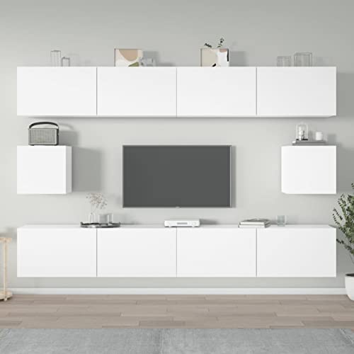 NITCA Set Mobili Porta TV, 6 pezzi, Bianco