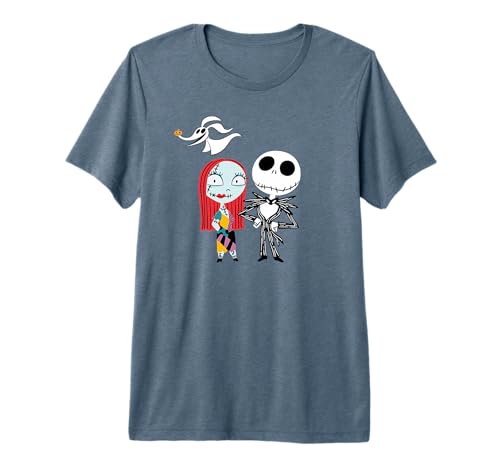 T-shirt Premium L'Étrange Noël de Monsieur Jack et Sally pour adulte en coton