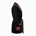 HUMAIRA FASHION Men’s Luxury Smoking Jacket – Black Velvet Robe Style Coat with Burgundy Quilted Lapels and Gold Piping - Large