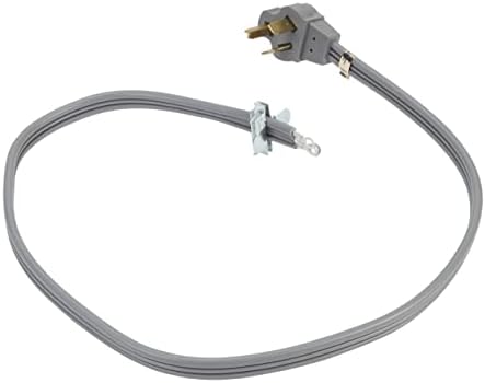 Whirlpool PT220L Genuine OEM 3-Prong 30-Amp Power Cord For Electric Dryers 3-Prong 30-Amp 4 Feet Grey replaces W10830966, 4392905, 3389955, 694045, 4392905R, 4319131, 661592, 687104, 694044
