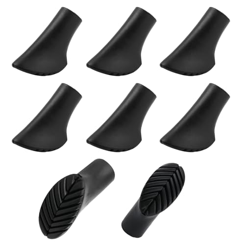 8 Pezzi Gommini per Bastoncini Walking, 11mm Punte in Gomma per Bastoni da Trekking, Tappi Punta Bastoncini Trekking, Punte Ricambio Piedini Tappi per Bastoni Trekking Passeggio Escursioni