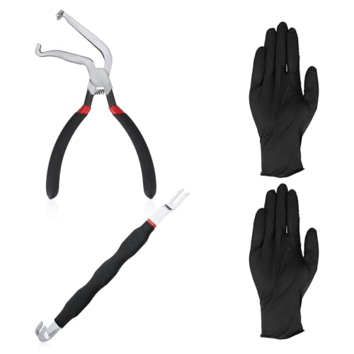 Electrical Disconnect Pliers for Car, Electrical Connector Pliers & Connector Separator Metal Automotive Hose Disconnect Tools Fuel Line Tool for Push Tab Style Plugs