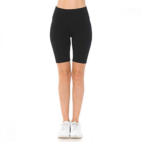 ShezPretty Women's High Waist Bike Shorts Stretch Running Yoga Pants (Medium, Black)