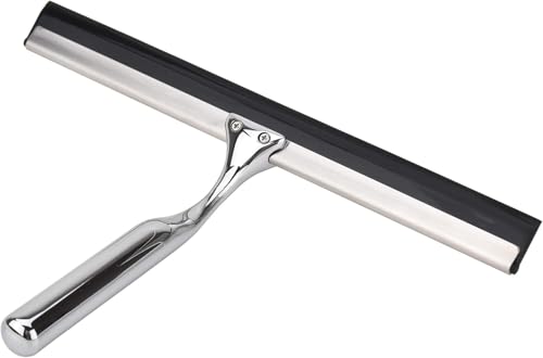 Image of All Purpose Stainless Steel Squeegee for Glass Shower Doors, Car Window, Home Mirrors, Bathroom Cleaner Wiper Accessory