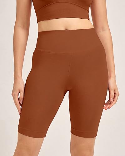Image of URBAN ADVENTURE High Waist Cotton Cycling Shorts for Women - Stretchable Active Wear for Workout, Running & Yoga