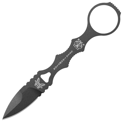 Benchmade SOCP Mini Dagger Tactical Spear-Point Blade 440C Stainless Steel Tungsten Grey Handle with Black Sheath