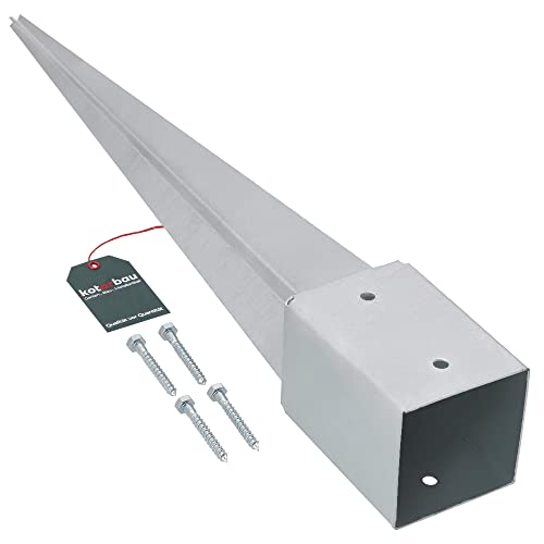 ✔️ RESISTENZA - La durata del manicotti è assicurata da noi. Il supporto trave per palo legno è realizzato in materiale che lo protegge da graffi, urti e danni meccanici. I picchetti sono zincati a caldo per la migliore forma di resistenza alla ruggine. La struttura zincata protegge la merce da fattori esterni, come precipitazioni, neve, ecc.