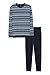 Produktbild C&A Herren Pyjama Set Regular Fit Streifen Baumwolle dunkelblau L