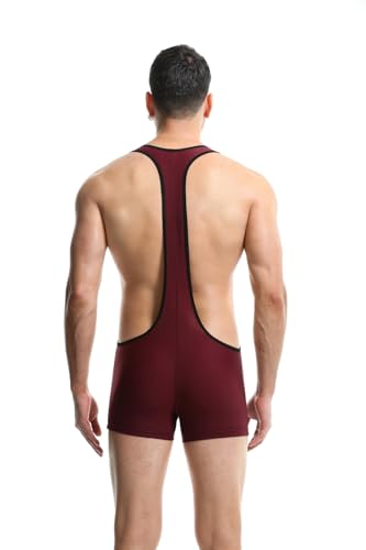 Men's Jockstrap Leotard Underwear Mesh Bulge Pouch Briefs Jumpsuit Wrestling Singlet Bodysuit3