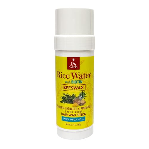Rice Water Extra Mega Hold Hair Beeswax Stick 2.11oz/ 60g (Pomegranate & Honey)