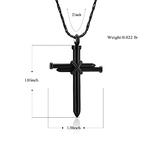 Imrsanl Cremation Jewelry for Ashes Nail Cross Urn Necklace Pendant Keepsake Religious Cross Memorial Ash Jewelry2