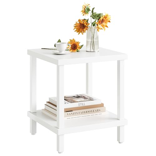 Bois Bouts de Canapé Grande Carré Table d’Appoint Modern Table de Chevet avec Rangement Table Basse pour Salon, Chambre à Coucher, Montage Facile 50 * 50 * 58cm...