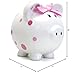 Child to Cherish Ceramic Polka Dot Piggy Bank for Girls, Pink