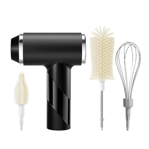 Cepillo de silicona recargable para botellas, estructura de limpieza eléctrica, 3 cepillos ejecutivos de 12 pulgadas, alcance de 1000 mAh, ajustes de ritmo de batería para agitadores de proteínas