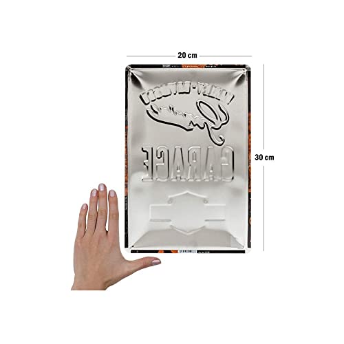 Nostalgic-Art Retro Tin Sign – Harley-Davidson Garage – Gift idea for motorcycle fans, Metal Plaque, Vintage design for wall decoration, 20 x 30 cm