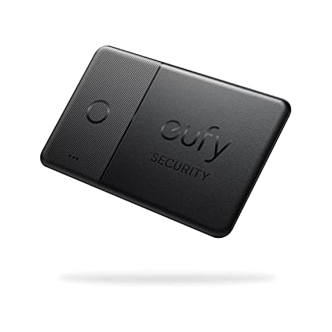 eufy security SmartTrack Card (Schwarz, 1er Pack), 2mm Bluetooth Tracker Karte, Schlüsselfinder, für Apple Find My (iOS), Geldbeutel Handy Tracker, 3 Jahre Akku (Android Nicht unterstützt) Cover