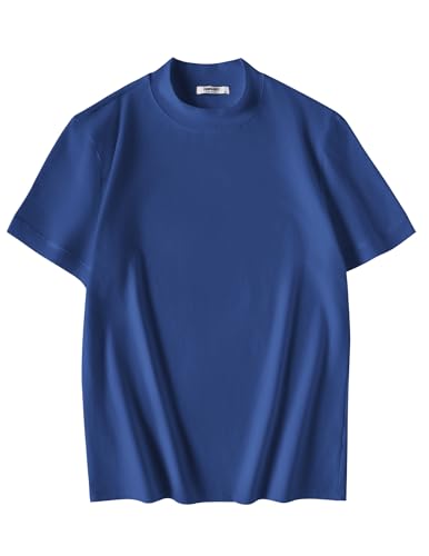 Image of COOFANDY Mens Mock Turtleneck Shirts Casual Premium Cotton Short Sleeve Shirt Basic Half Neck T-Shirts