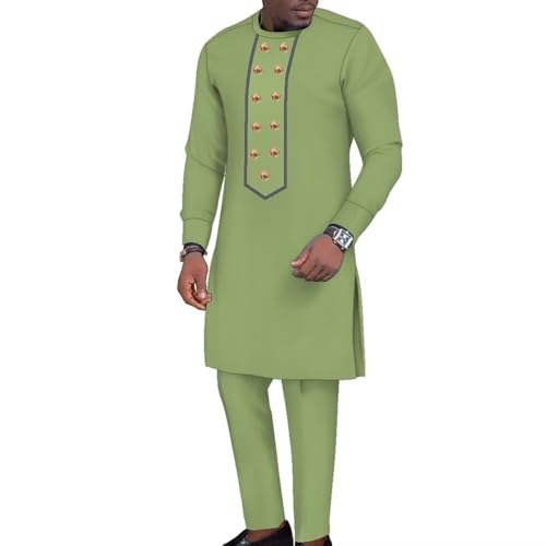 African Dashiki Suits for Men 2 Piece Sets African Top and Pant Long Sleeve Traditional Style African Mens Clothing