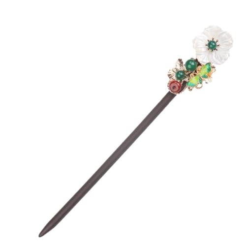 OSOLADY 漢服かんざし 漢服のヘアクリップ おだんごヘ ック 女性のための中国の髪の箸 ヴィンテージヘアアクセサリー お団子ヘアクランプ 古代のかんざし 古代のヘアピン 花髪箸 黒檀