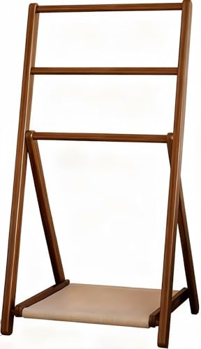 Slystar コートラック フロア 洋服ラック フロアスタンド 衣料物入れ 折りたたみ式 無垢材 大容量 省スペース ベランダ 厚みあり 丈夫 多機能 組立簡単 おしゃれ 室内物干しラック 洗濯物干しスタンド 洋服収納 ベッドサイド アーティファクト 寝