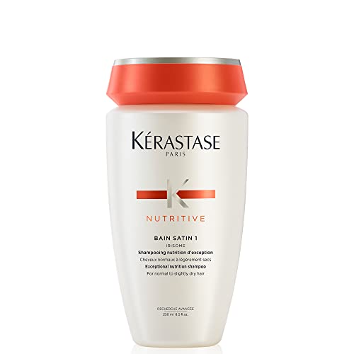 KERASTASE Nutritive Satin 1 Hydrating Shampoo | For Normal to Mildly Dry Hair | Strengthens and Softens | With Irisome Complex | Bain Satin 1