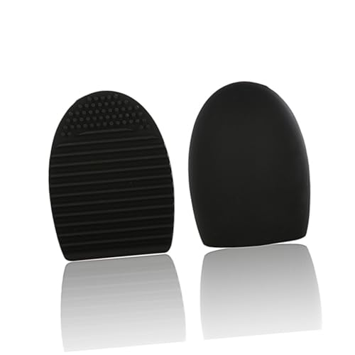 Black Silicone Makeup Brush Cleaner Egg, Easy to Use Cosmetic Scrubber Tool image 4