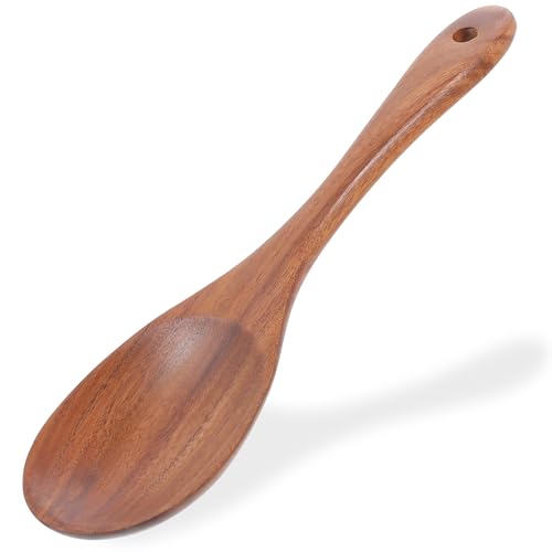 FUNOMOCYA Acacia Wood Salad Spoon Stirring Spoons Ladle Spoon Salad Desserts Spoon Salad Tongs Ramen Spoon Rice Spoon Asian Salad Soup Spoon Salad Servers Rice Serving Paddle Dinner Spoon