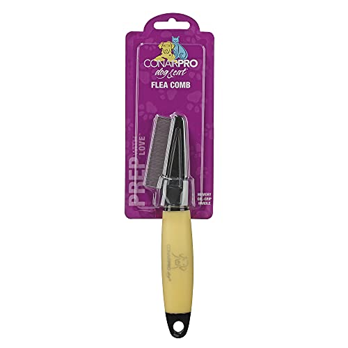 CONAIRPRO dog & cat Pet brush for Flea and Tick Removal, 1/2" Stainless Steel Comb with Memory Grip Handle - Image 3