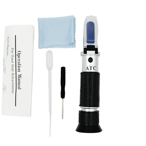 ZKLGS Refractómetro Refractómetro Brix 0-32% Medidor de concentración de azúcar Densímetro Brix Sacarímetro Probador de azúcar Frutas Uvas ATC Portátil(Without Box)