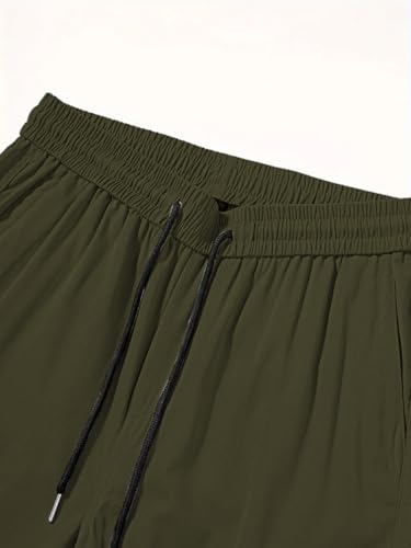 Image of Vogaan Casual Solid Men's Loose Fit Drawstring Cargo Pants with Multiple Pockets | Cotton Cargos for Men