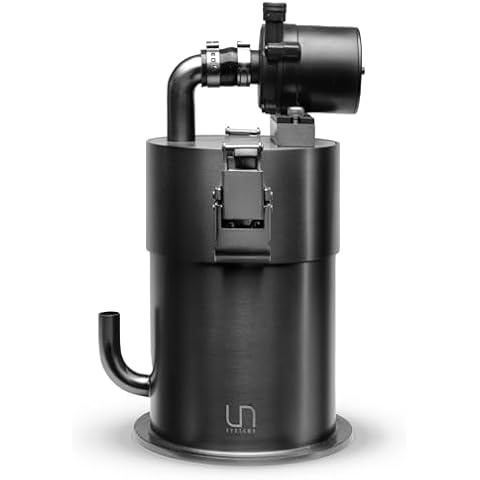 Ultum Nature Systems Blitz Stainless Steel Aquarium Filter - Metal Fish Tank Filters w/Mechanical & Biological Filters, Customizable Filter Media, for Desktop/Nano Tanks - 4.72 x 8.66 in - 32 oz Cover