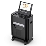QUIETLEMON 120-Sheet Auto Feed Paper Shredder, 40 Min Non-Stop, Shredders for Home Office Heavy Duty, P-4 Ultra Security Shredder for Home Office, Cross-Cut with Wheels, 5.28 Gal Bin, <63 dB (OL287)