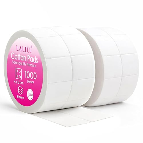 LALILL 1000 Tampons - Tampons non pelucheux pour Cleaner, Aceton Remover - Lingettes Nageldesign...