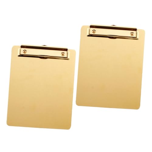 Porte-documents A5 Gatuida en acier inoxydable doré avec 2 clips de bureau