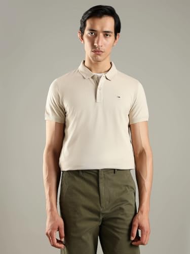 Image of Solid Slim Fit Cotton Polo T-Shirt