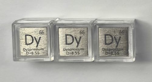 Image of 0.39 inch 10mm Dysprosium Metal Cube Dy up to 99.99% Pure Periodic Table Element Engraved Density Collection Science Education Display Block Cube + Acrylic Case Box - 1PC