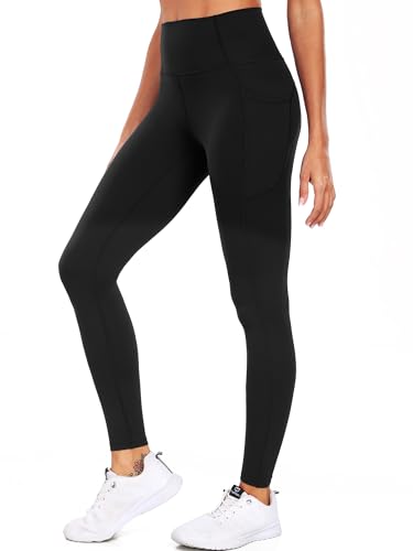 CADMUS Soft Workout Pants for Women High Waisted Ankle Yoga Leggings with Two Pockets,1162,Black,XL