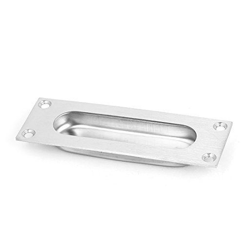 Tirador rectangular embutido de acero inoxidable de 120 mm para un deslizamiento suave de puertas