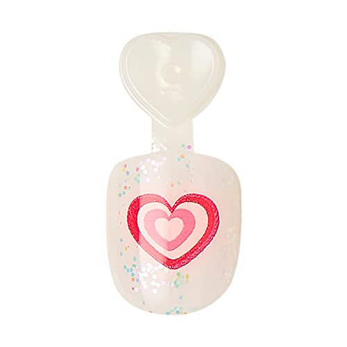 KISS imPRESS No Glue Mani Press On Nails, Mini Press-On Manicure for Kids, 'Dream Big', Pink, Kids Size, Squoval Shape, Includes 20 Fake Nails with Removable Application Tabs, 1 Mini File