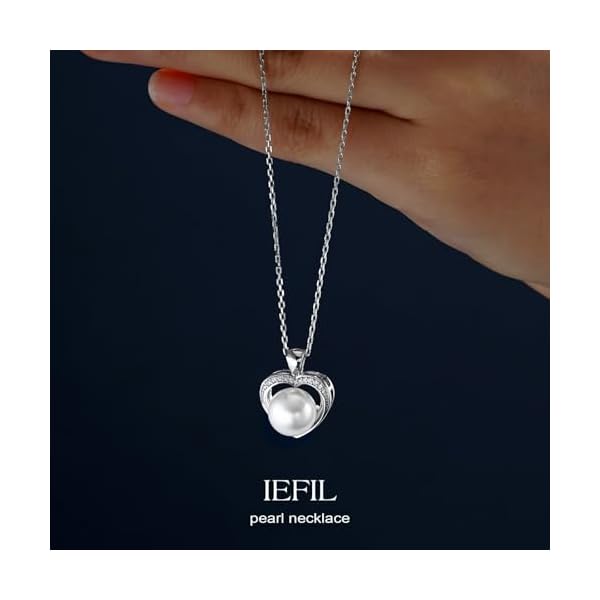 Iefil 10-11mm Tahitian Black Pearl & Freshwater Pearl Necklace - S925 Sterling Silver Pearls Necklace, Anniversary Birthday Gifts for Women Wife Girlfriend Mom - Image 6