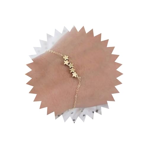 TseenYi Boho Star Bracelet Anklet Gold Star Chain Bracelet Vintage Star Bracelet Tiny Star Bracelet Minimaliast Chain Bracelet Jewelry for Women and Girls Gifts
