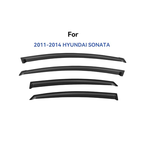 Image of Window Visors Rain Guards for 2011 2012 2013 2014 Hyundai Sonata, Out-Channel Window Vent Wind Deflectors Visors Shades for 2011-2016 Hyundai Sonata Hybrid