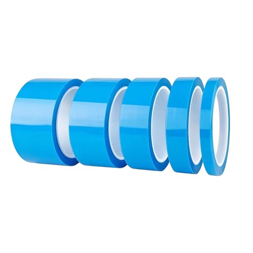 Qrity 2 Rollen 10mm x 50 m Hochtemperatur PET Klebeband, Blau Isolierband für Elektronik Leiterplatten DIY Handwerk