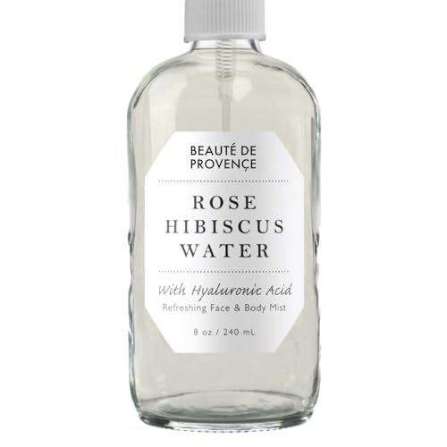 BEAUTE DE PROVENCE Rose Water Spray for Face & Body Refreshment with Moisturizing Hyaluronic Acid and Hibiscus water | Instant Hydration, Cooling, Calming & Conditioning (8 FL OZ)