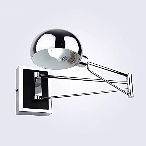 Aplique de pared industrial ajustable con brazo de luz en cromo 2