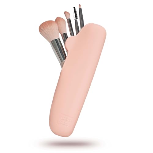 Silicone Makeup Brush Holder, Half-open Snap Design, Washable Case For Travel Business