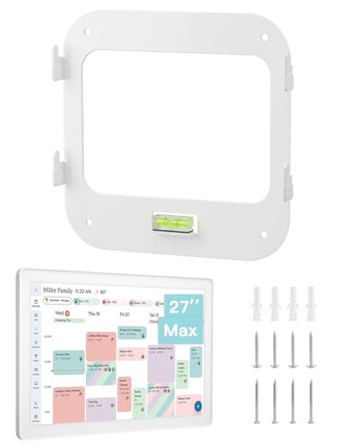 No-Stud No-Drill Metal Wall Mount for Skylight Calendar Max 27 No-Drill Installation for Drywall Matte White Portrait/Landscape Anti-Scratch Silicone Pads Replacement Accessories for Skylight Calendar