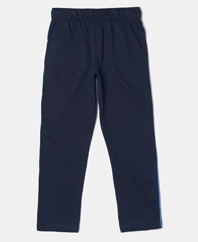 Image of Jockey AB13 Boys Super Combed Cotton Rich Graphic Printed Trackpants with Contrast Side Piping